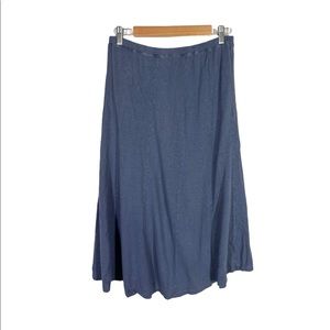 POETRY Skirt Gray Hemp Cotton Jersey Panel Midi Skirt Lagenlook Minimalist